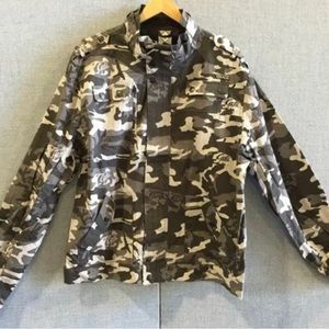 Oradd Cali California Republic Camo Camouflage Jacket w/Pockets Unique SZ S NWOT